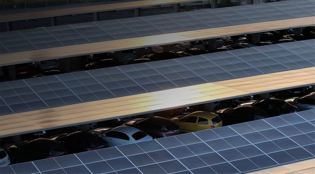 Solar-covered parking bays